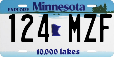 MN license plate 124MZF