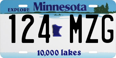 MN license plate 124MZG