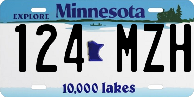 MN license plate 124MZH