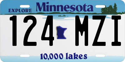 MN license plate 124MZI