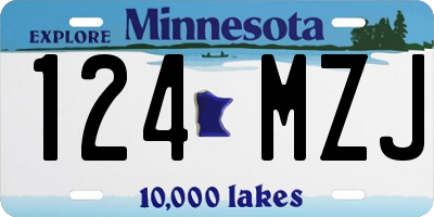 MN license plate 124MZJ