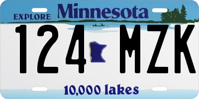 MN license plate 124MZK