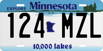 MN license plate 124MZL