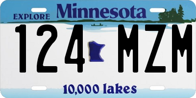 MN license plate 124MZM