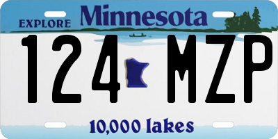 MN license plate 124MZP