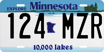 MN license plate 124MZR