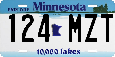 MN license plate 124MZT