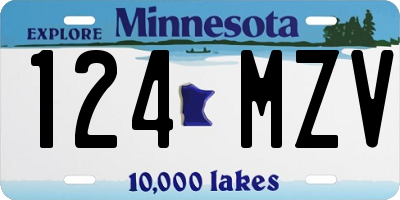 MN license plate 124MZV