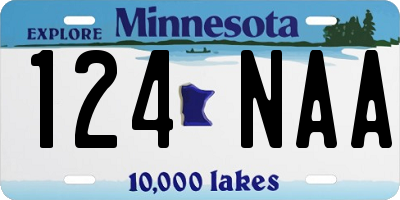 MN license plate 124NAA