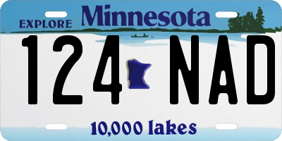 MN license plate 124NAD