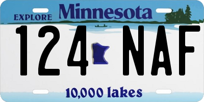 MN license plate 124NAF