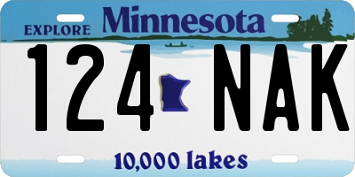 MN license plate 124NAK