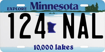 MN license plate 124NAL