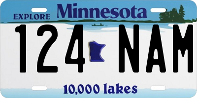 MN license plate 124NAM