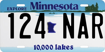 MN license plate 124NAR