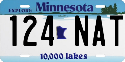 MN license plate 124NAT