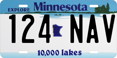 MN license plate 124NAV