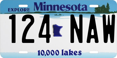 MN license plate 124NAW