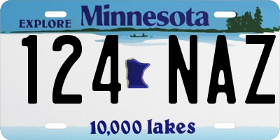 MN license plate 124NAZ