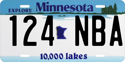 MN license plate 124NBA