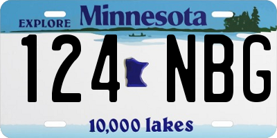 MN license plate 124NBG