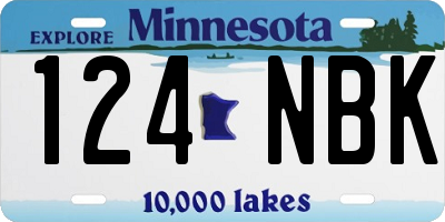 MN license plate 124NBK