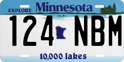 MN license plate 124NBM