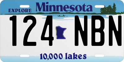 MN license plate 124NBN