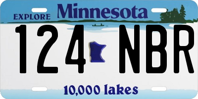 MN license plate 124NBR