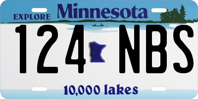MN license plate 124NBS