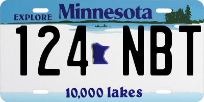 MN license plate 124NBT