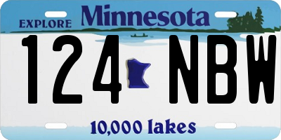 MN license plate 124NBW