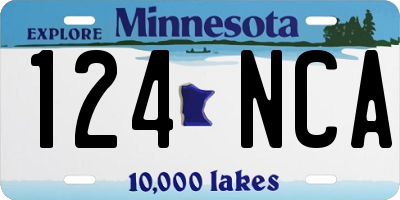 MN license plate 124NCA