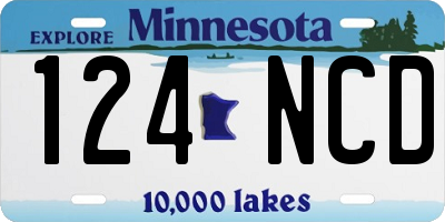MN license plate 124NCD
