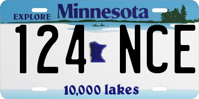 MN license plate 124NCE