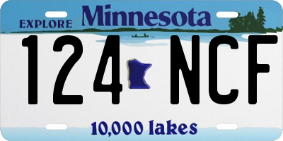 MN license plate 124NCF