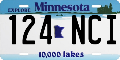 MN license plate 124NCI