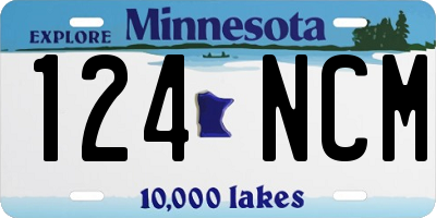 MN license plate 124NCM