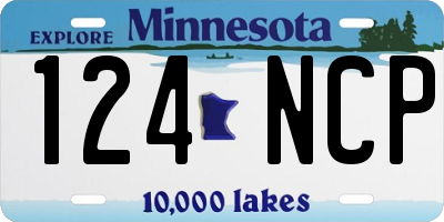 MN license plate 124NCP