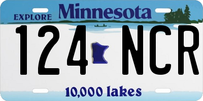 MN license plate 124NCR