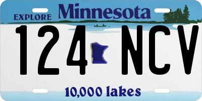 MN license plate 124NCV