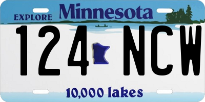 MN license plate 124NCW