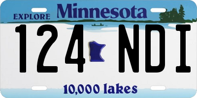 MN license plate 124NDI