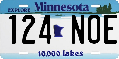 MN license plate 124NOE