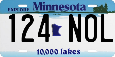MN license plate 124NOL