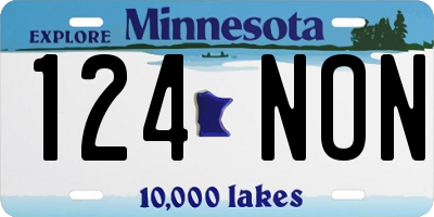 MN license plate 124NON