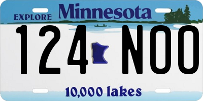 MN license plate 124NOO