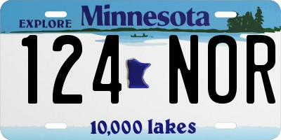 MN license plate 124NOR