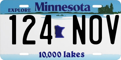 MN license plate 124NOV