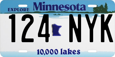 MN license plate 124NYK